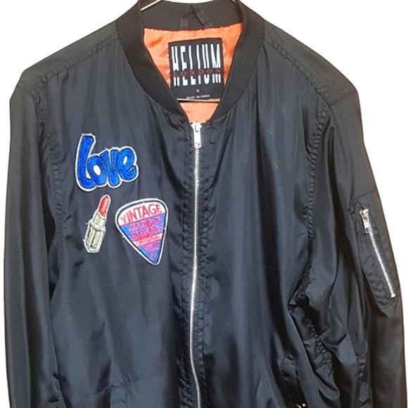 RARE Vintage Helium London Patchwork Bomber Jacket